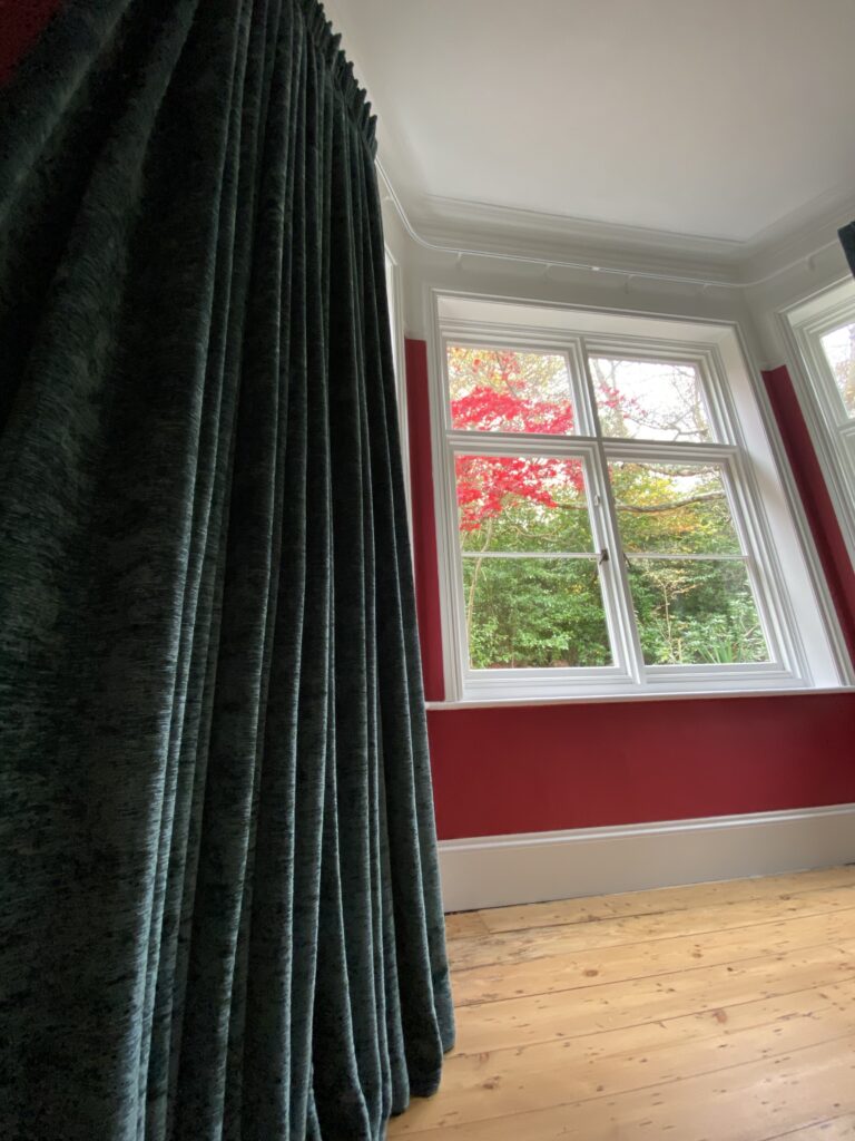 Interior design including decorating and bespoke curtains and curtain tracks in Hastings, Fairlight, Pett, St Leonards, Winchelsea, Rye, Heathfield, Horam, Hailsham, Ninfield, Catsfield